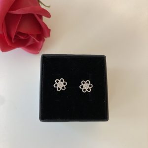 Cercei de argint model floare